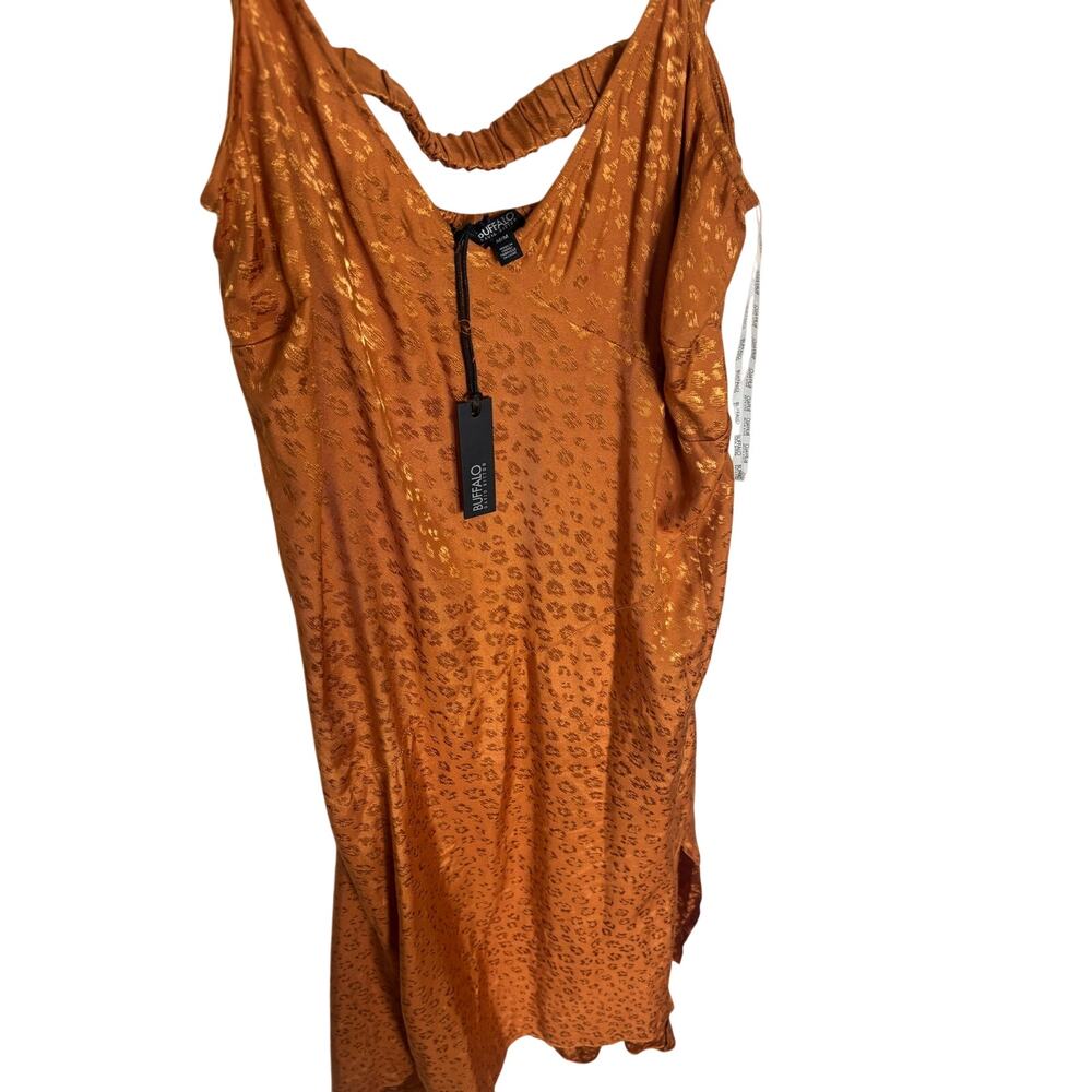 NWT Buffalo David Bitton Burnt Copper Leopard Print Midi Dress - Picture 2 of 5